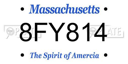 8FY814 Massachusetts License Plate