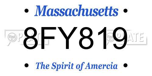 8FY819 Massachusetts License Plate