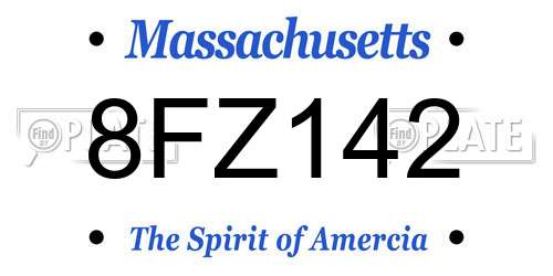 8FZ142 Massachusetts License Plate