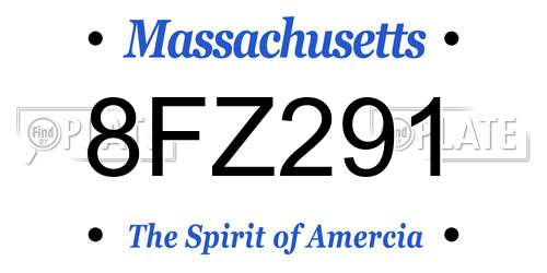 8FZ291 Massachusetts License Plate