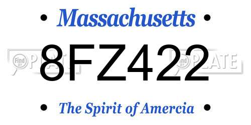 8FZ422 Massachusetts License Plate