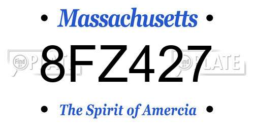 8FZ427 Massachusetts License Plate