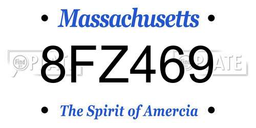8FZ469 Massachusetts License Plate