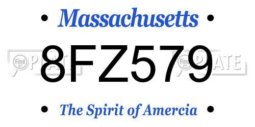 8FZ579 Massachusetts License Plate