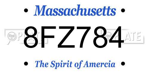 8FZ784 Massachusetts License Plate