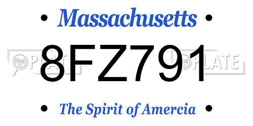 8FZ791 Massachusetts License Plate