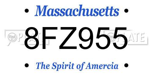 8FZ955 Massachusetts License Plate