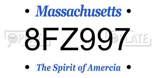 8FZ997 Massachusetts License Plate