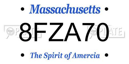 8FZA70 Massachusetts License Plate