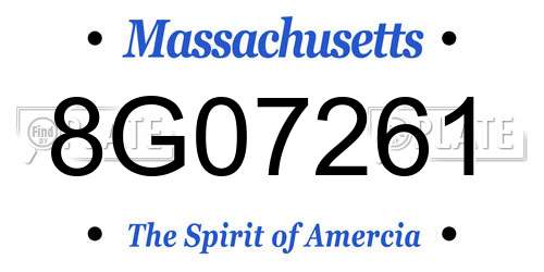 8G07261 Massachusetts License Plate