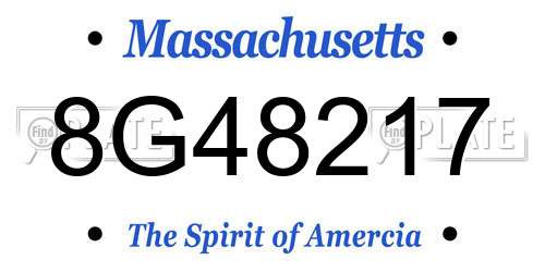 8G48217 Massachusetts License Plate