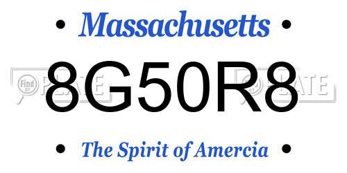 8G50R8 Massachusetts License Plate