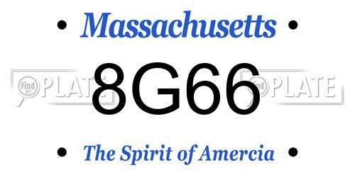 8G66 Massachusetts License Plate