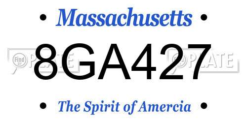 8GA427 Massachusetts License Plate