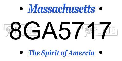 8GA5717 Massachusetts License Plate