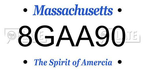8GAA90 Massachusetts License Plate