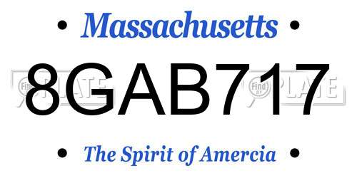 8GAB717 Massachusetts License Plate
