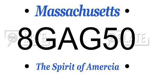 8GAG50 Massachusetts License Plate