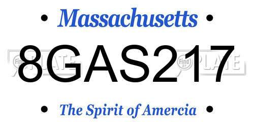8GAS217 Massachusetts License Plate