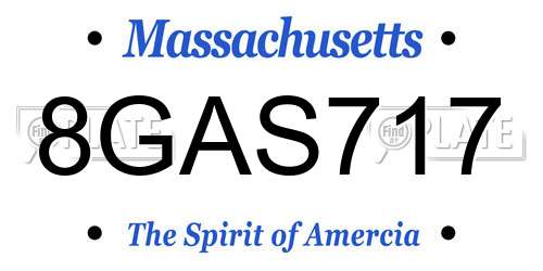 8GAS717 Massachusetts License Plate