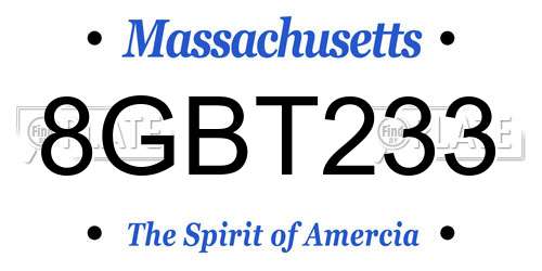 8GBT233 Massachusetts License Plate