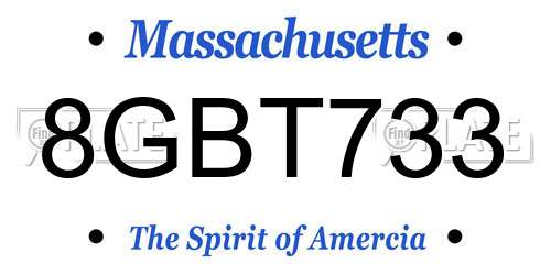 8GBT733 Massachusetts License Plate