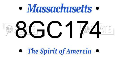 8GC174 Massachusetts License Plate
