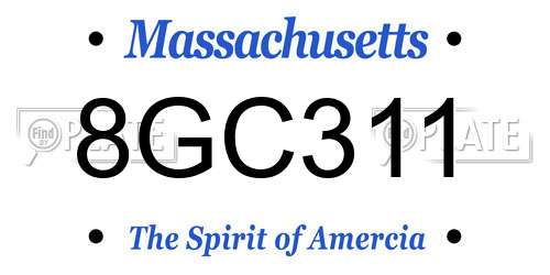 8GC311 Massachusetts License Plate