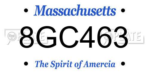 8GC463 Massachusetts License Plate