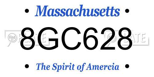 8GC628 Massachusetts License Plate