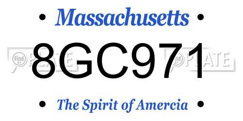 8GC971 Massachusetts License Plate