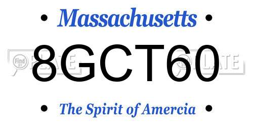 8GCT60 Massachusetts License Plate