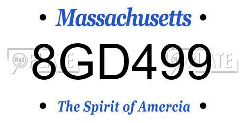 8GD499 Massachusetts License Plate