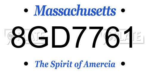 8GD7761 Massachusetts License Plate