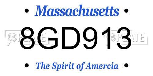 8GD913 Massachusetts License Plate