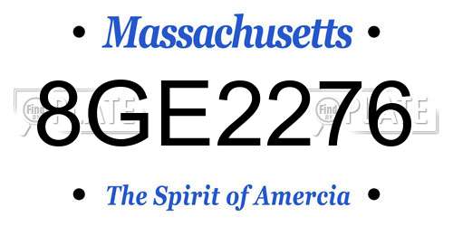 8GE2276 Massachusetts License Plate