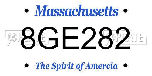 8GE282 Massachusetts License Plate