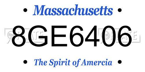 8GE6406 Massachusetts License Plate