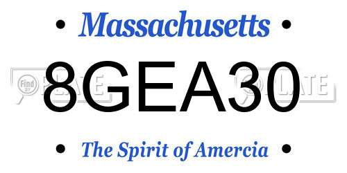 8GEA30 Massachusetts License Plate