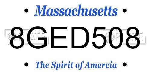 8GED508 Massachusetts License Plate