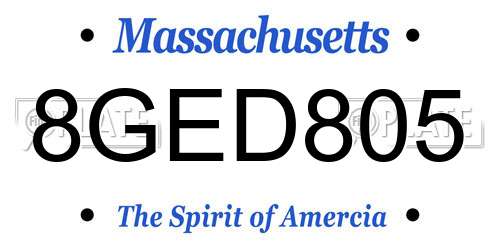 8GED805 Massachusetts License Plate