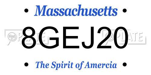 8GEJ20 Massachusetts License Plate
