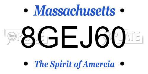 8GEJ60 Massachusetts License Plate