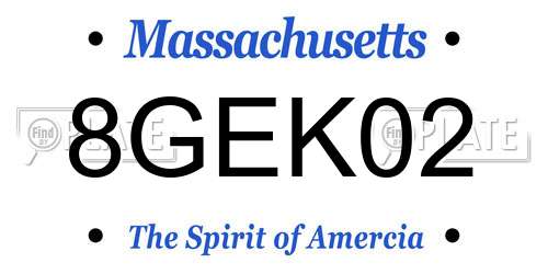 8GEK02 Massachusetts License Plate