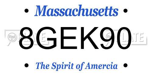 8GEK90 Massachusetts License Plate