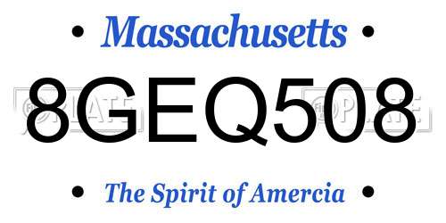 8GEQ508 Massachusetts License Plate