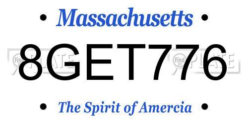 8GET776 Massachusetts License Plate