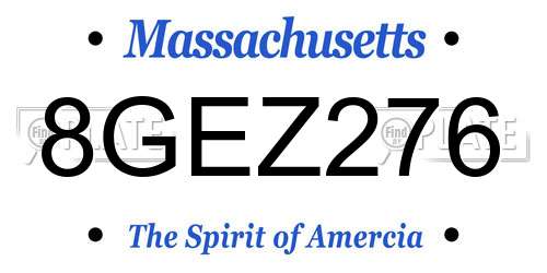 8GEZ276 Massachusetts License Plate