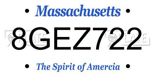8GEZ722 Massachusetts License Plate
