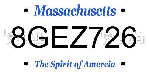 8GEZ726 Massachusetts License Plate